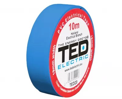 Banda izolatoare TED TED004833, lungime 10m, diametru 19mm, albastra