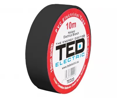 Banda izolatoare TED TED004864, lungime 10m, diametru 19mm, neagra