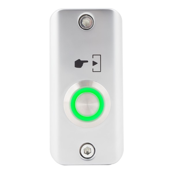 Buton de iesire aplicabil, 12V, LED semnalizare, aliaj de zinc, IP65, SMB-S001(LED)-rdgn