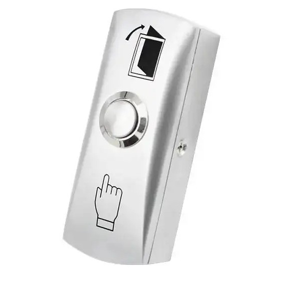Buton de iesire cu contact de tip NO / COM, 5-36V, Carcasa din Zinc, Argintiu, Sebury NBT-009