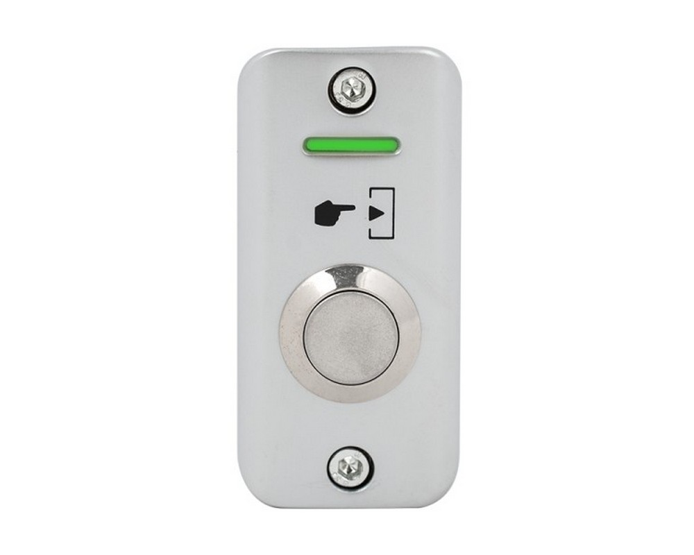 Buton de iesire, LED de semnalizare, montaj aplicat, IP56, aliaj de zinc, NO-COM, SMB-S001L