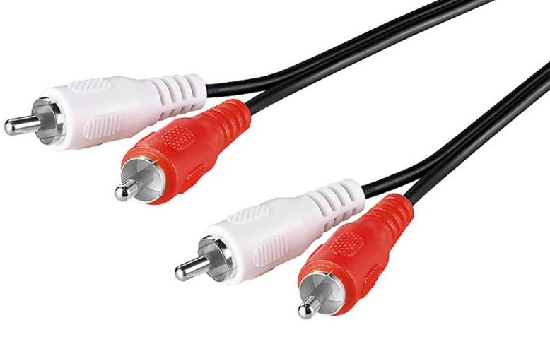 Cablu audio 5metri, platina si nichel, 2 bucati, Goobay Cablu 2RCA la 2RCA 5m