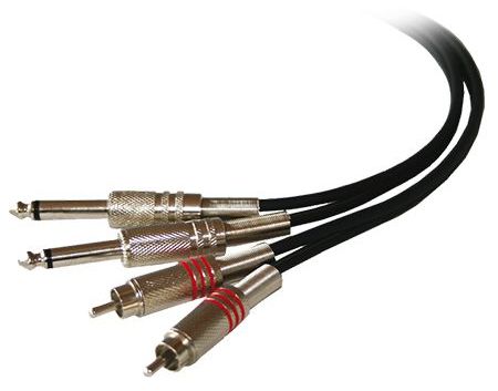 Cablu audio 2x RCA TATA la 2x Jack 6.35mm, lungime 5m, CM5RJ-2