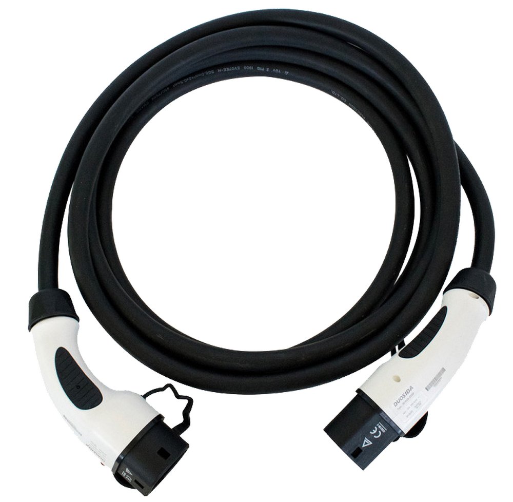Cablu de incarcare pentru masini electrice, Type 2, trifazat, 11kW, 16A, 5 m, Negru, Ampevo, T22-3/16N