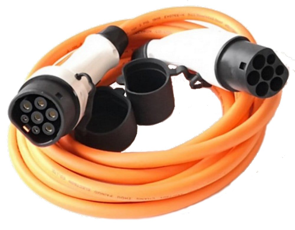 Cablu de incarcare masini electrice, Type 2, trifazat, 11kW, 16A, 5 m, portocaliu, Ampevo, T22-3/16P