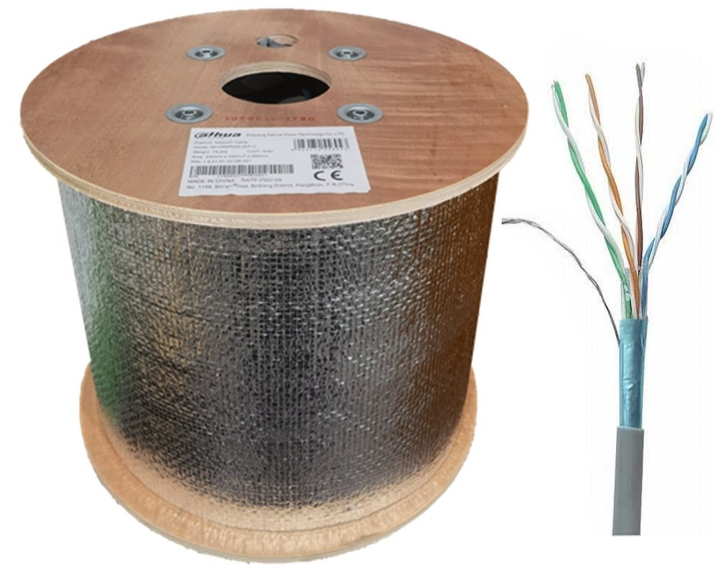 Cablu de retea FTP Cat5e, Cupru, Manta din PVC, 305m, Dahua PFM920I-5EF-C