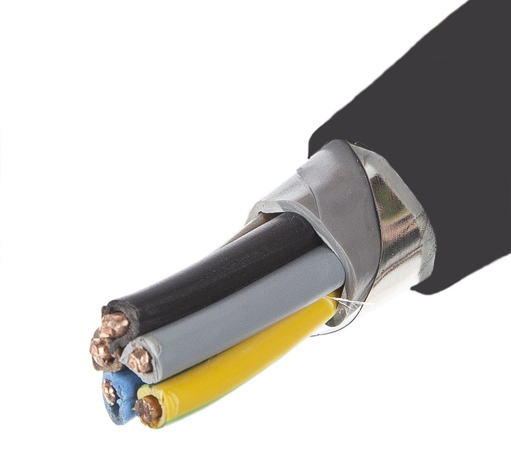 Cablu electric, cupru unifilar clasa de flexibilitate 1, izolatie de PVC, armatura din banda de otel, CYABY5X10