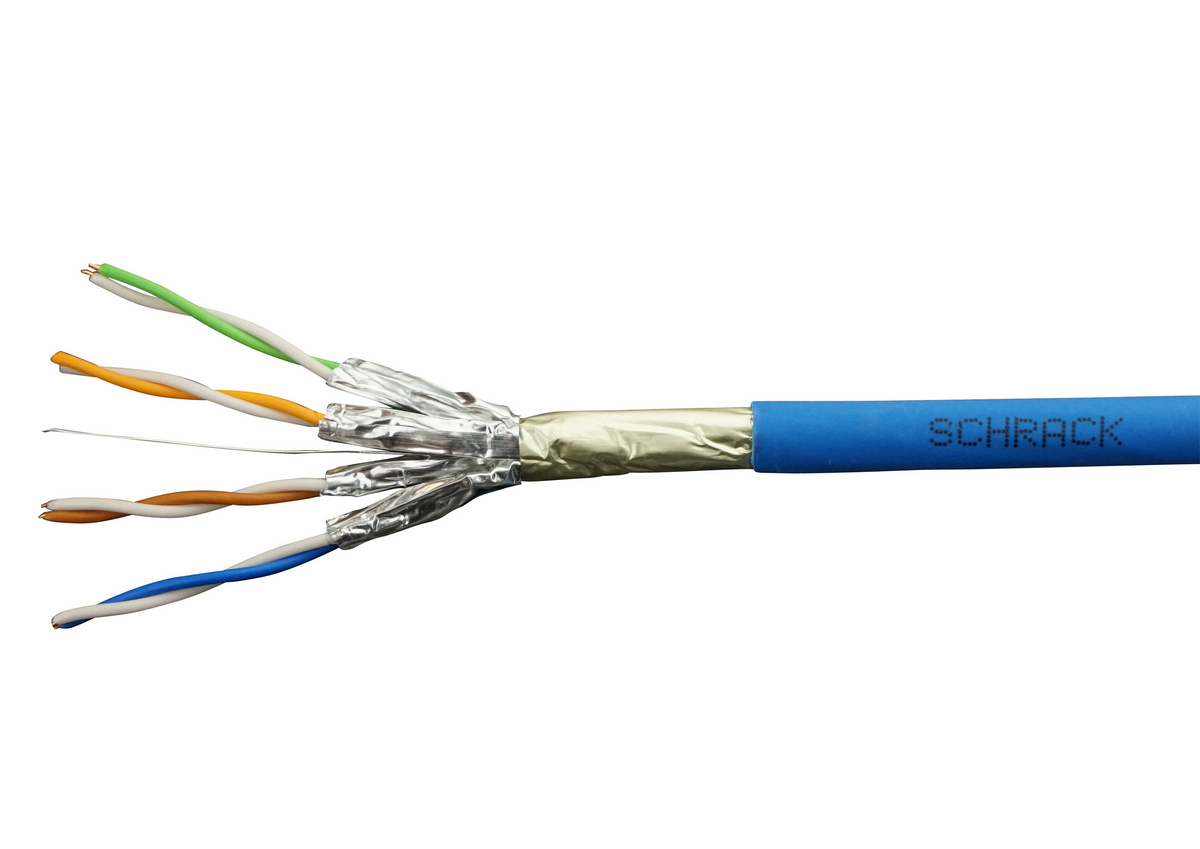 Cablu de retea FTP Schrack, CAT 6A, 500MHz, LS0H-3, 100m, 4x2xAWG23/1 HSEKP423HA100