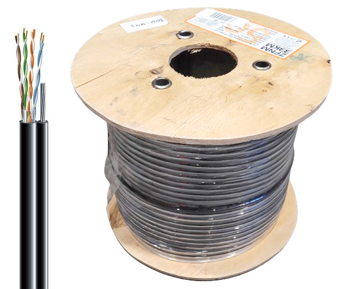 Cablu UTP CAT5E din cupru cu sufa metalica, 24AWG, izolatie PE, rola 100m, Safer ADM-UTP5E-SUFA-100M