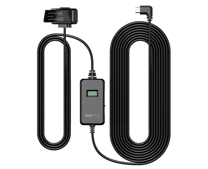 Cablu pentru camere auto VP04 OBD Vantrue, USB Type C, ecran digital LED, protectie tensiune