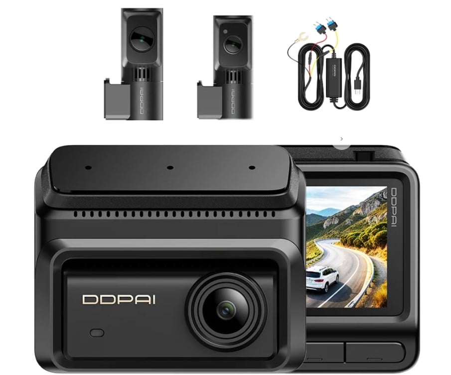 Camera auto DDPAI Z90T, 4K+2K+2K, Triple HDR, NightVIS 2.0, Wi-Fi 6 5GHz, Bluetooth 5.1, GPS, ADAS 2.0, Supercapacitor