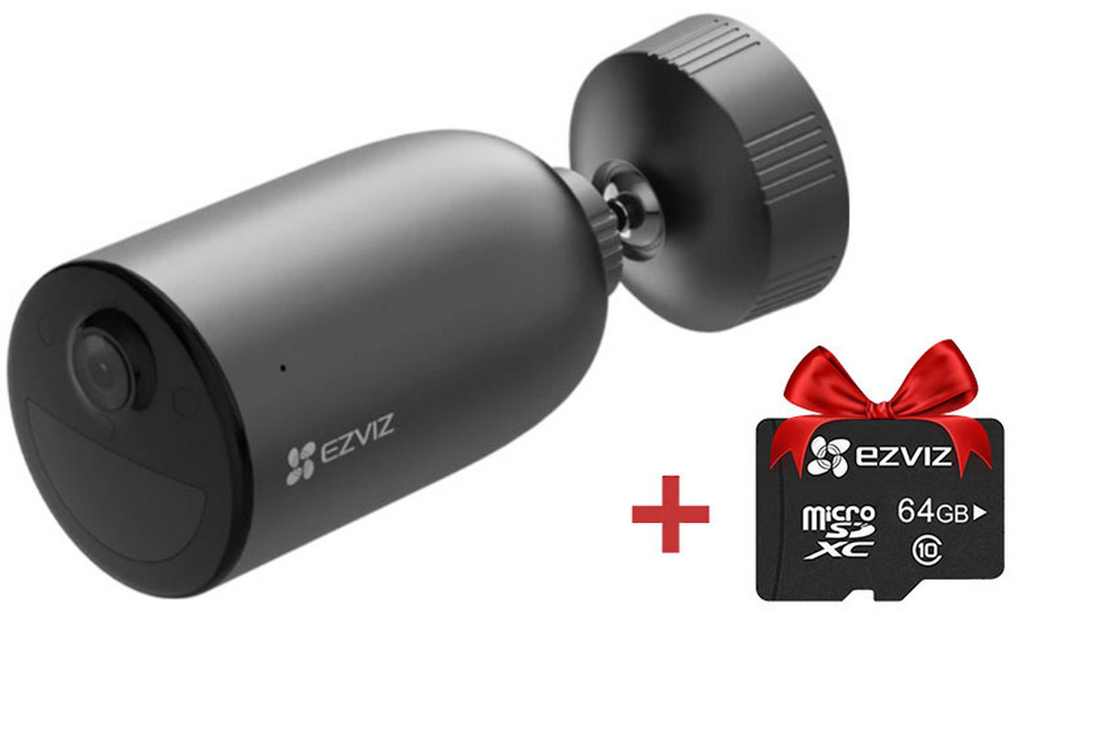 Camera supraveghere Wi-Fi EZVIZ CS-EB3(3mp) + card microSD 64GB cadou, 3MP, Iluminare Duala, Alarma Smart, Audio, CS-EB3(3mp)+SD64GB