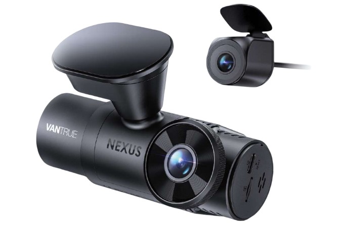 Camera auto Vantrue Triple STARVIS Nexus 4S, 2.7K+2.5K, inregistrare pe 3 canale, Wi-Fi, GPS, aplicatie mobila