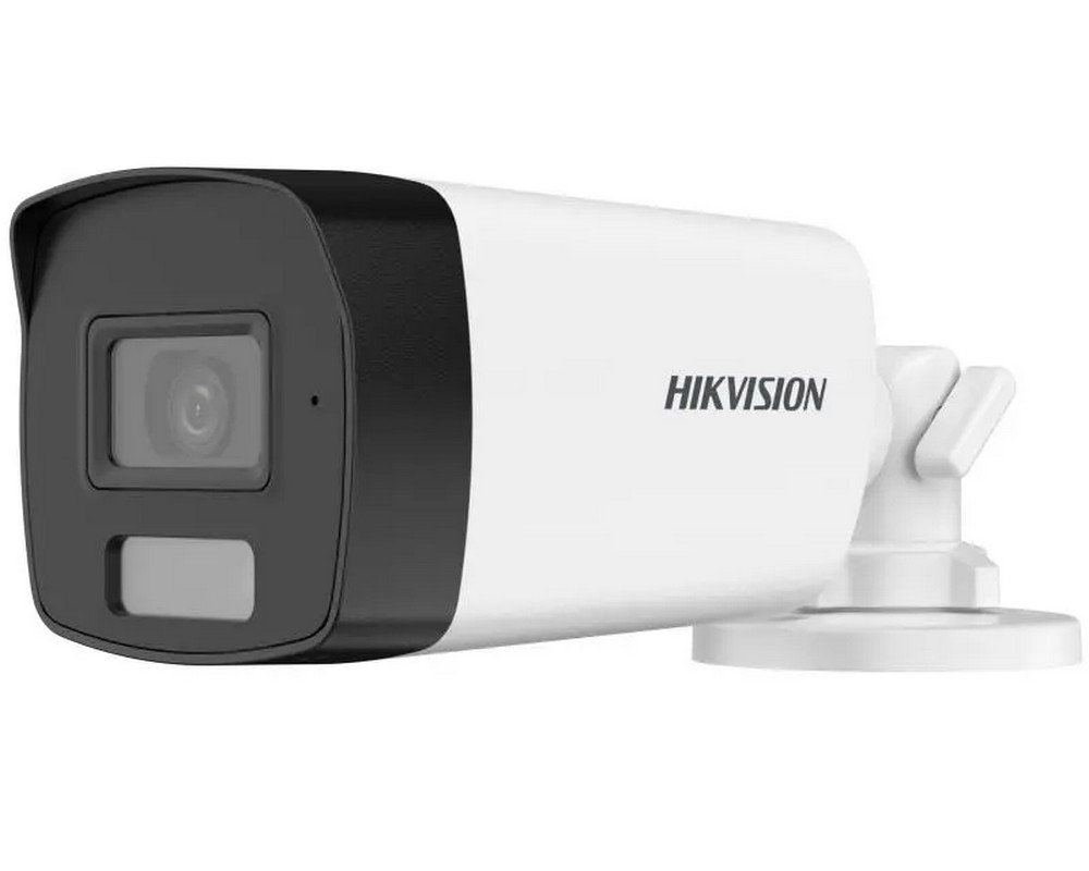 Camera de supraveghere Hikvision Smart Hybrid cu LED alb si IR 40m, 2MP,  2.8mm, microfon incorporat, IP67, DS-2CE17D0T-LFS(2.8mm)