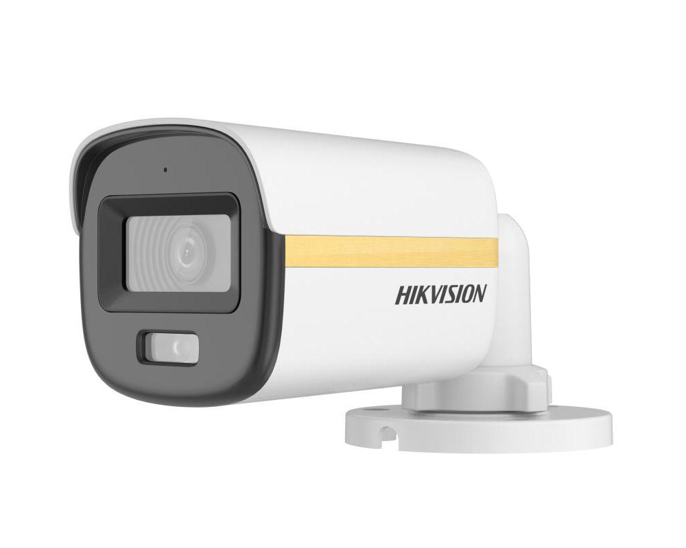 Camera supraveghere bullet TurboHD ColorVu Hikvision DS-2CE10DF3T-LFS(2.8mm), 2MP FULL HD, IR/LED alb 20m, Microfon, IP67