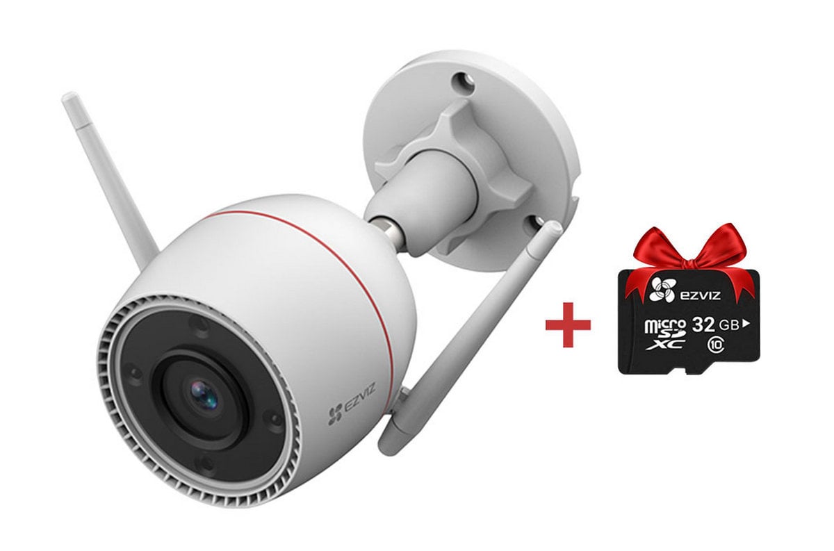 Camera supraveghere Wi-Fi EZVIZ CS-H3C + card microSD 32GB cadou, 3K, Iluminare Duala, Alarma, CS-H3C (5mp 2.8mm)+SD32GB