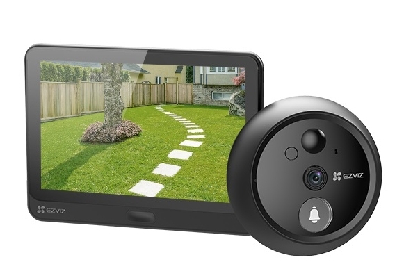 Sonerie wireless cu monitor HP4 Ezviz CS-HP4, Wi-Fi, rezolutie 2MP, IR 3m, slot microSD, control prin aplicatie