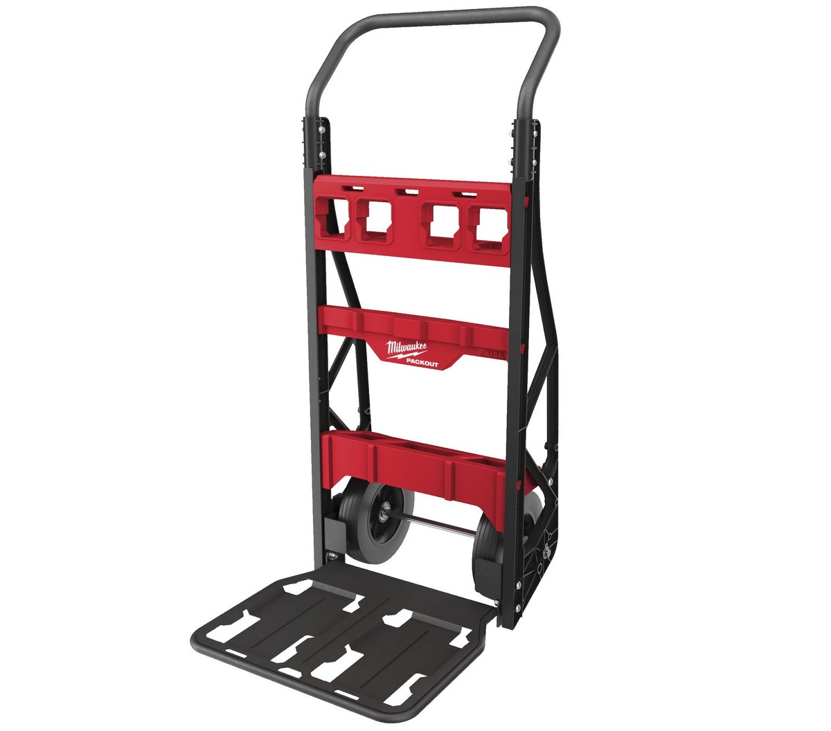 Carucior cu 2 roti PACKOUT Milwaukee, suport integrat, roti de 25cm, greutate suportata 180kg, 4932472131