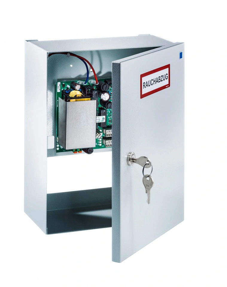 Centrala desfumare Aumuller EMB 7300 20A, 24V DC, 230V AC, IP40, baterii backup 2x12V, EN 12101-10