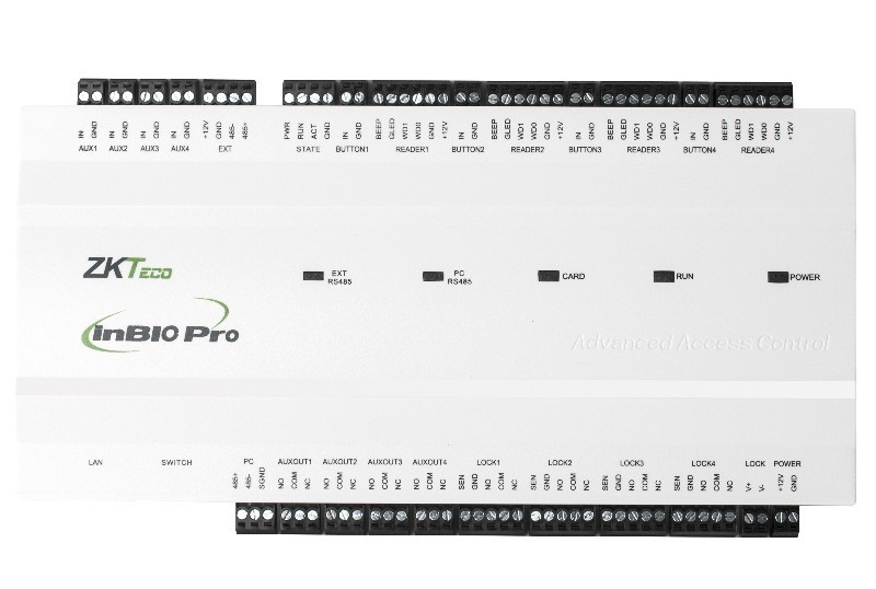Centrala de control acces si de pontaj biometrica ZKTeco INBIO-4-2PRO, pentru 4 usi bidirectionale, software ZKBioCV