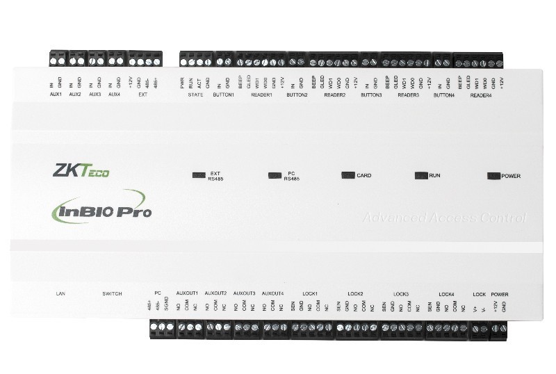 Centrala de control acces biometrica ZKTeco INBIO-4-2PRO, pentru 4 usi bidirectionale, software ZKBioSecurity