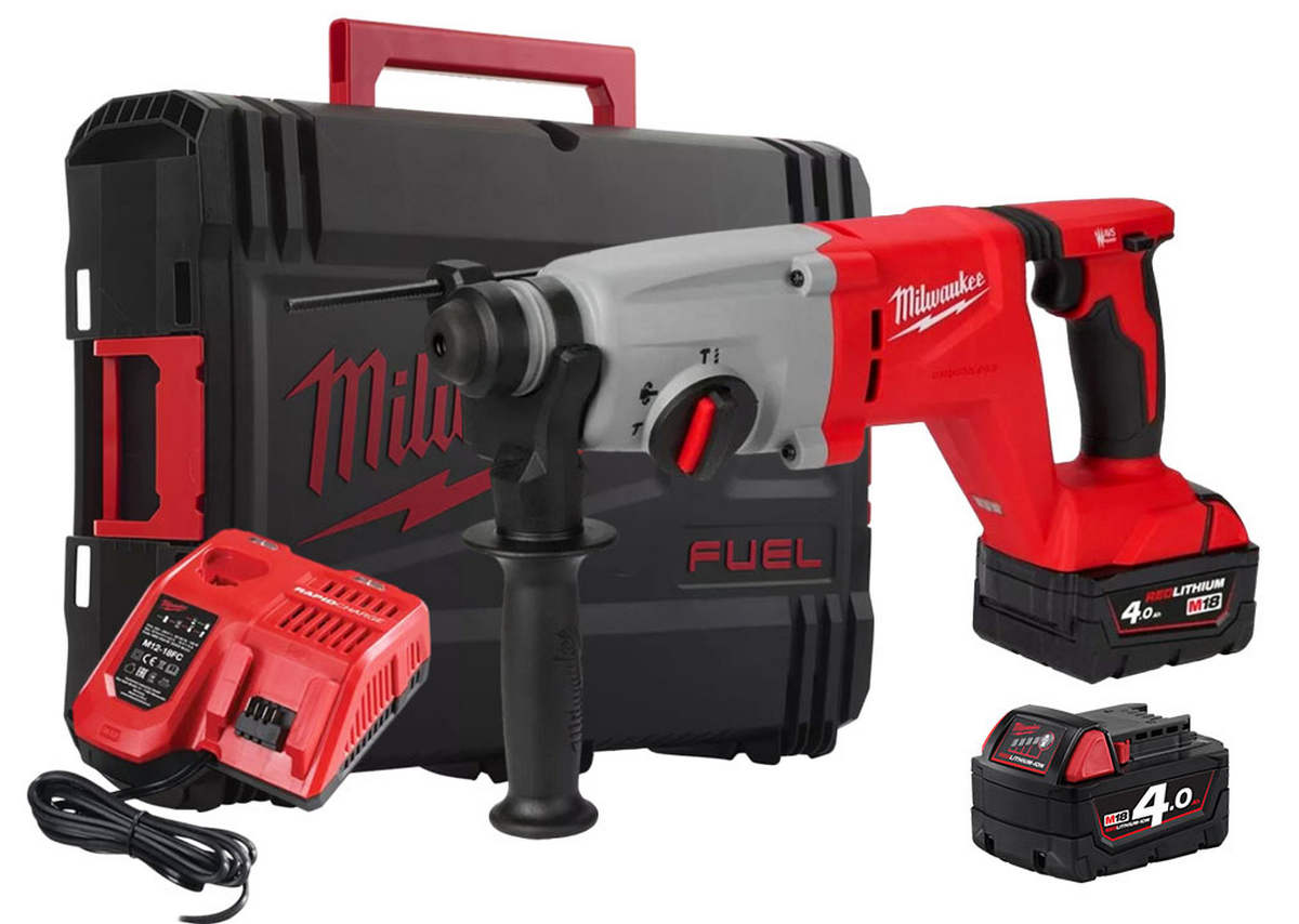 Ciocan rotopercutor Milwaukee M18 BLHACD26-402X, SDS-plus, cu acumulator, fara perii, 18V, 26mm, 2.6J, 1270 rpm, 4600 bpm, 4933492480