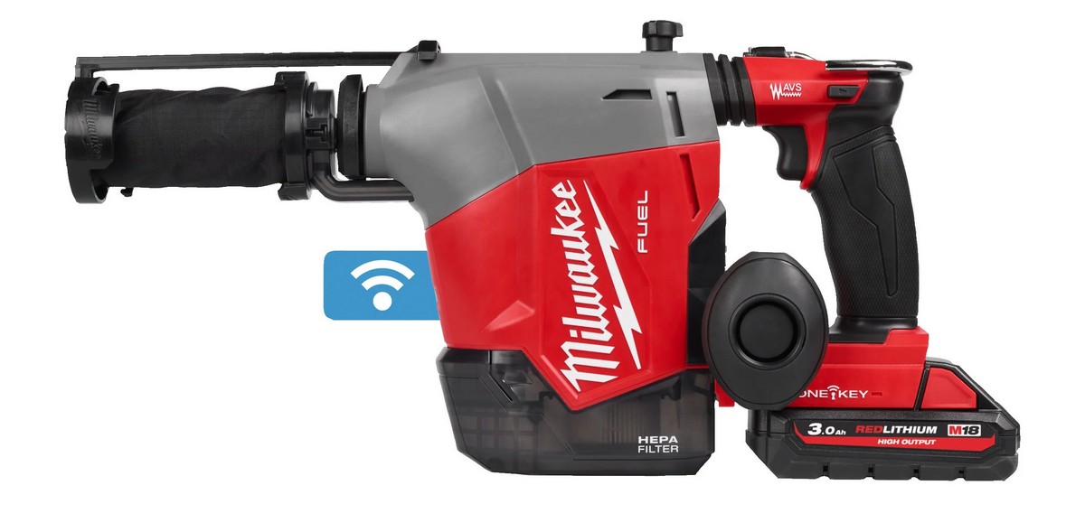 Ciocan rotopercutor SDS-PLUS M18 FUEL Milwaukee, 16mm, extractor de praf integrat, 2 acumulatori, 1x incarcator, 4933493533