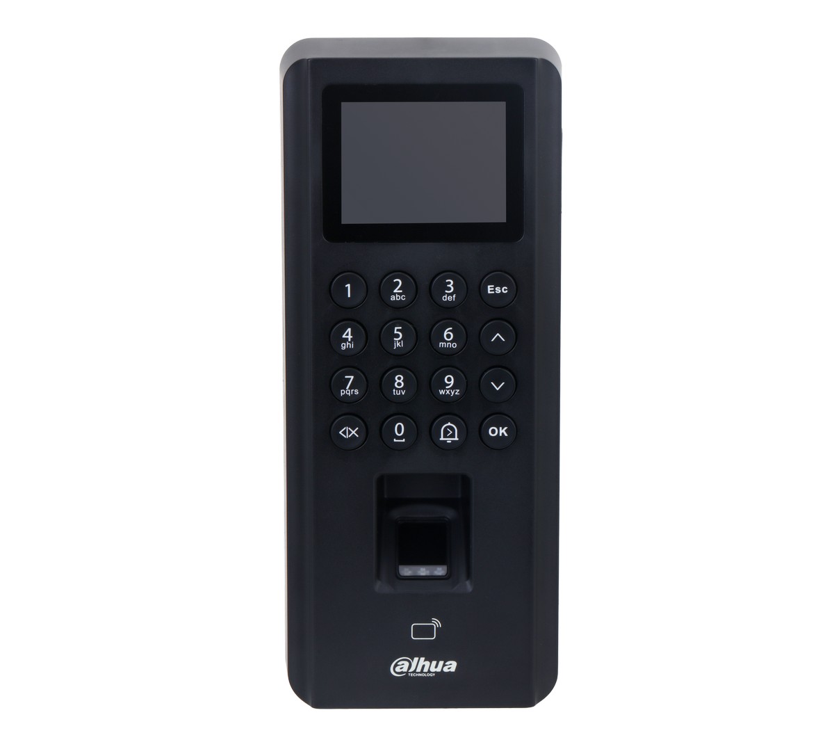 Cititor de proximitate stand-alone WiFi, Amprenta + Card Mifare 13.56KHz, 30.000 utilizatori, PoE, Alarma 1/1, Dahua ASI2212J-PW