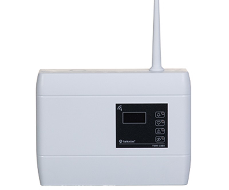 Comunicator intre centrale adresabile cablate si detectori wireless Teknim, 868 mHz, ecran OLED, TWM-1855
