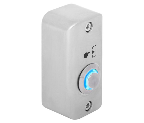 Buton de iesire aplicabil din aliaj de zinc cu LED de semnalizare albastru, IP67, SMB-S001(LED)-bl