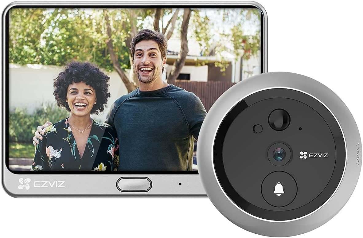 Sonerie wireless  EZVIZ CS-DP2 (3WPFBS3MP), DP2 2K, Touch Screen 4.3 inch, 2K/3MP, 2mm, IR 5m, slot MicroSD, PIR