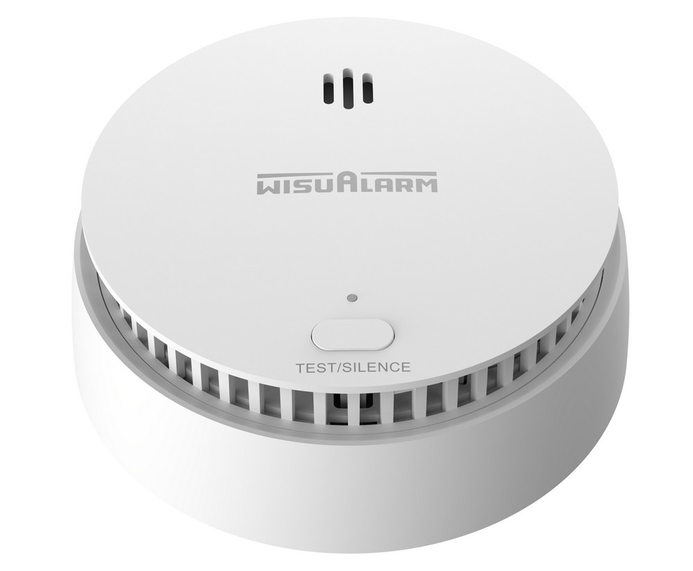 Detector de fum wireless WisuAlarm Dahua HY-SA30A-R8, alarma 85dB, indicator LED, sistem MESH, baterie 3V CR123A, HY-SA30A-R8