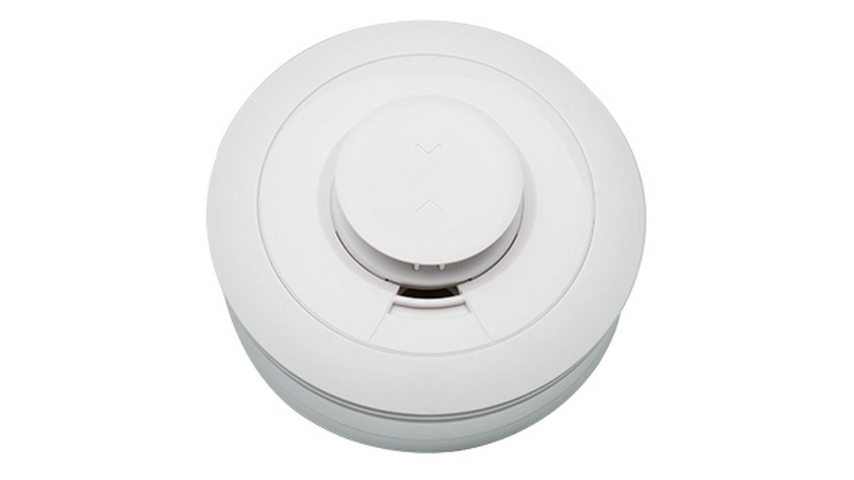 Detector temperatura si fum wireless pentru sistem alarma DSC NEO PGP8976, detectie de la -4 la 58 grade C, sirena 85 dB