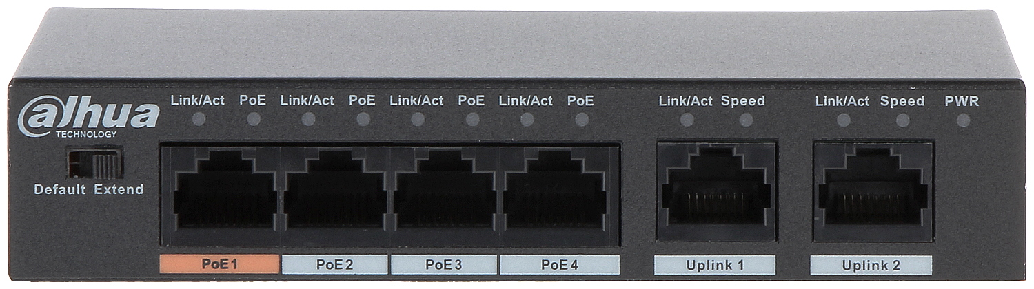 Switch 4 porturi POE 60W Dahua Watchdog PFS3006-4ET-60-V2