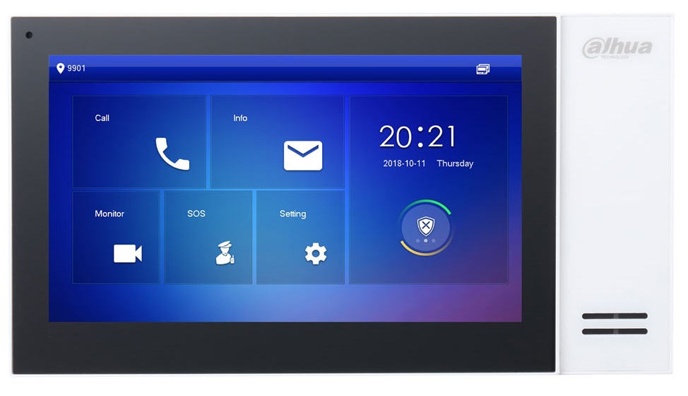 Monitor Videointerfon digital Dahua VTH2421FW-P, 7 inch TFT, PoE, slot card SD 8GB, alb, montare perete