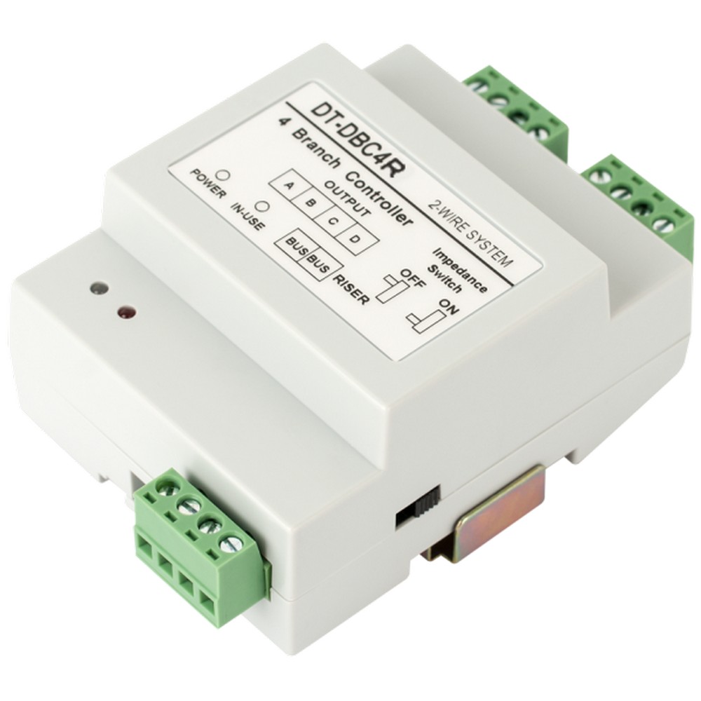 Distribuitor video cu 4 ramuri cu functie de izolare si protectie, pentru sistemele de interfonie pe 2 fire, DT-DBC4R