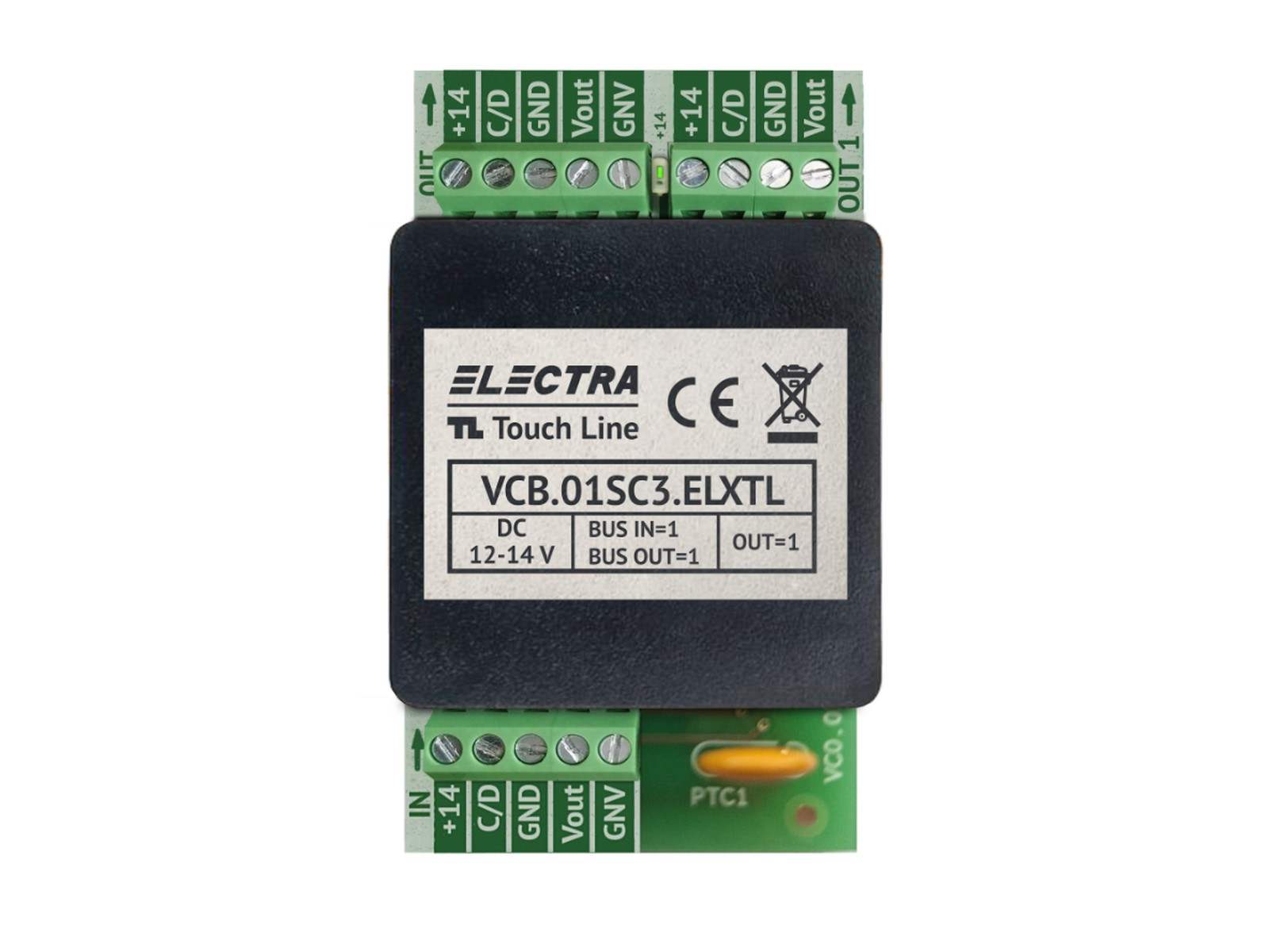 Doza derivatie video Electra VCB.01SC3.ELXTL, 1 iesire, conectori cu surub, protectii la scurtcircuit