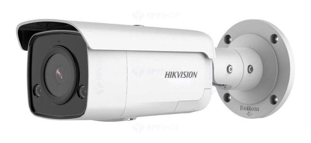 Camera de exterior IP, AcuSense DarkFighter, 8MP 4K, IR 60m, lentila 2.8 mm, PoE, Microfon si difuzor, Hikvision DS-2CD2T86G2-ISU/SL C