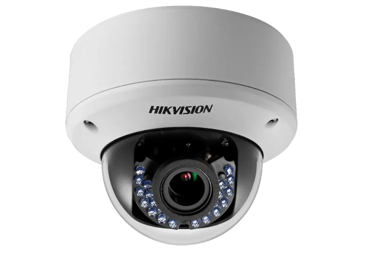 Camera de supraveghere pentru interior, Dome, 2MP, Varifocala 2.8 -12mm, IR 40 m, PoC, IP67, IK10, Hikvision DS-2CE56D0T-VPIR3E