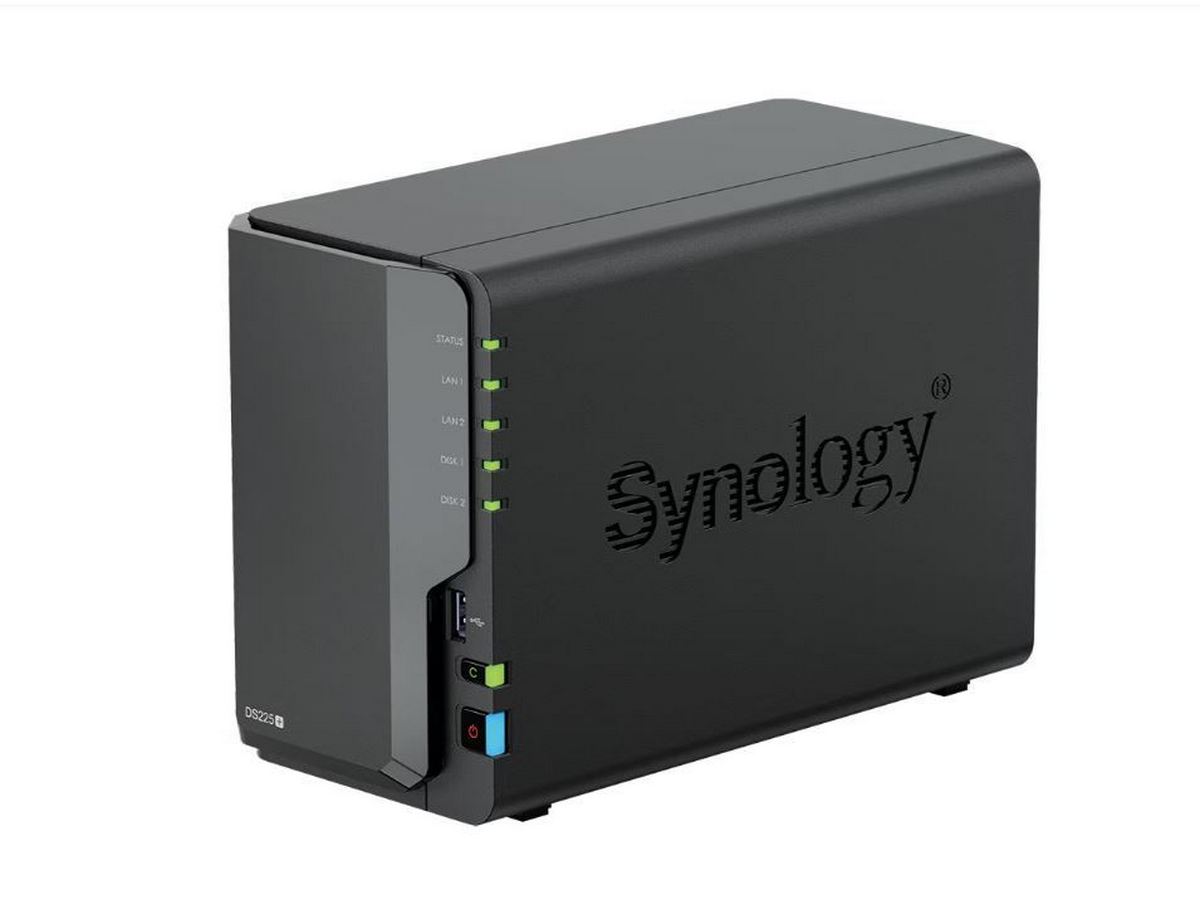 NAS Synology DS225+, 2GB, 2 porturi LAN, 2 porturi USB 3.2