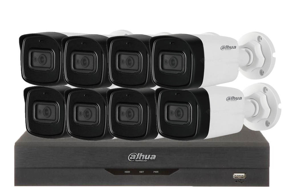 Kit camere supraveghere exterior profesionale, 8 camere, FULL HD, IR 40 M, lentila 3.6 mm, KIT8FHDE