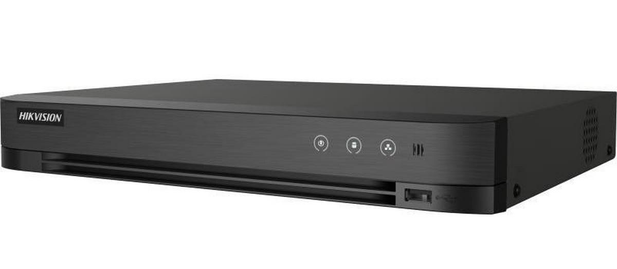 DVR 4 canale Turbo HD Hikvision IDS-7204HUHI-M1/E(E), AcuSense, 8MP 4K, latime banda 95Mbps, audio prin coaxial, 1x SATA