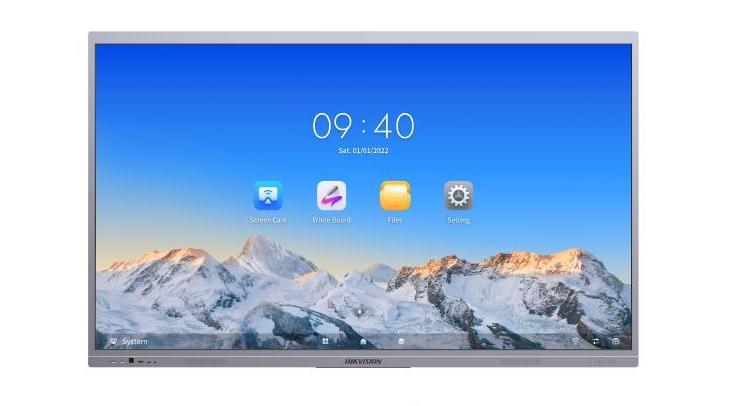 Ecran interactiv 4K UHD Hikvision DS-D5C75RB/A, diagonala 75 inch (190.5cm), Bluetooth, NFC, Wi-Fi