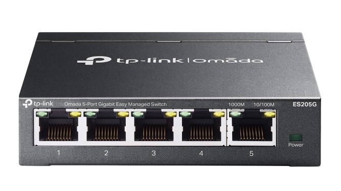 Switch 5 Porturi Gigabit, cu management, Tp-Link Omada ES205G, Plug and Play, Metal, Control din app