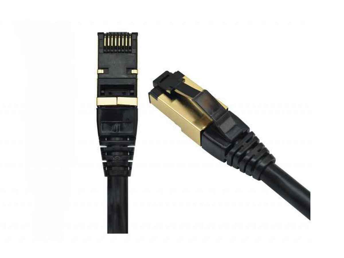 Patchcord F/UTP Cat 8, 3m, manta LSZH, conectori RJ45-RJ45, PVC, negru, EMTEX FFTP-8-3-BK-LSZH-EMT