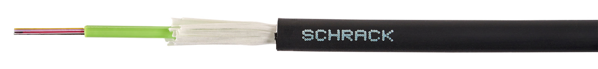 Fibra optica 12 fibre, Multimode, diametru 7.70mm, 100m, manta LSOH-3, protectie rozatoare, negru, Schrack HSHAIBH123X100