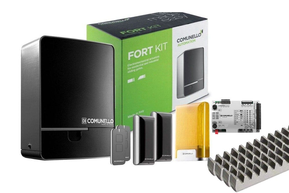 Kit de automatizare pentru poarta culisanta Comunello Fort 600, Motor 24V, cu 4 cremaliere, GKFT060ELB000A+4CM
