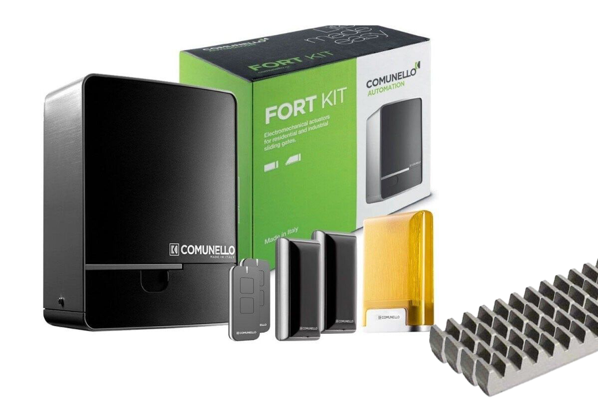 Kit de automatizare pentru poarta culisanta Comunello Fort 600, Motor 24V, cu 4 cremaliere, GKFT060ELB000A+4CM