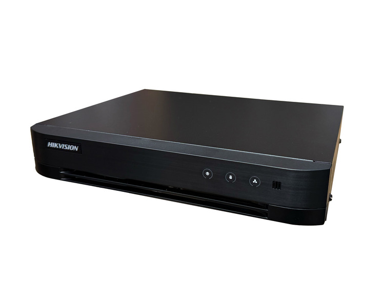 DVR 8 canale Turbo HD Hikvision iDS-7208HUHI-M1-E(E), AcuSense, 8MP 4K, latime banda 128Mbps, audio prin coaxial, 1x SATA