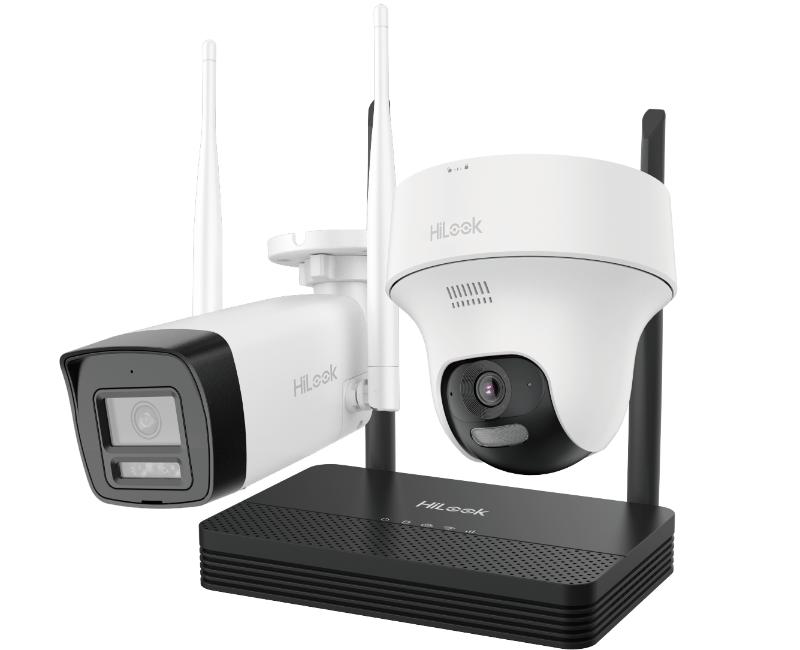Kit supraveghere IP Wireless Hikvision HiLook IKS-2042BTH-PH/W, 2 x camere 2MP (bullet + turret, 2.8 mm), NVS wireless, IR 30m, audio bidirectional, SD 512GB, H.265